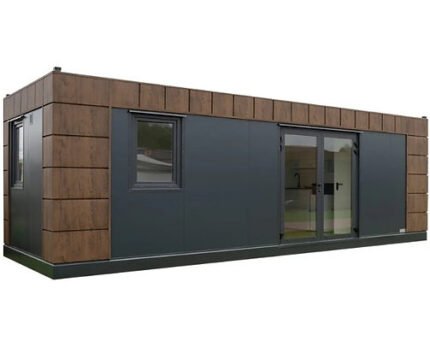 Contenedor modelo Helsinki de 8×3 metros con baños y cocina