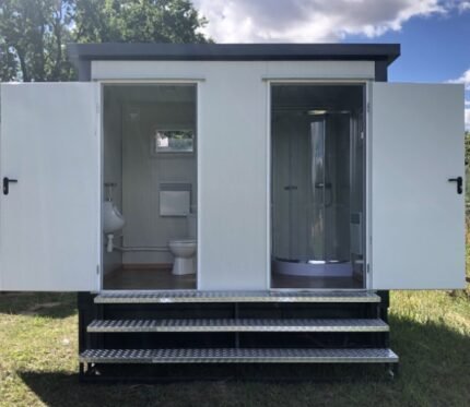 Contenedor sanitario + WC + ducha + cisterna